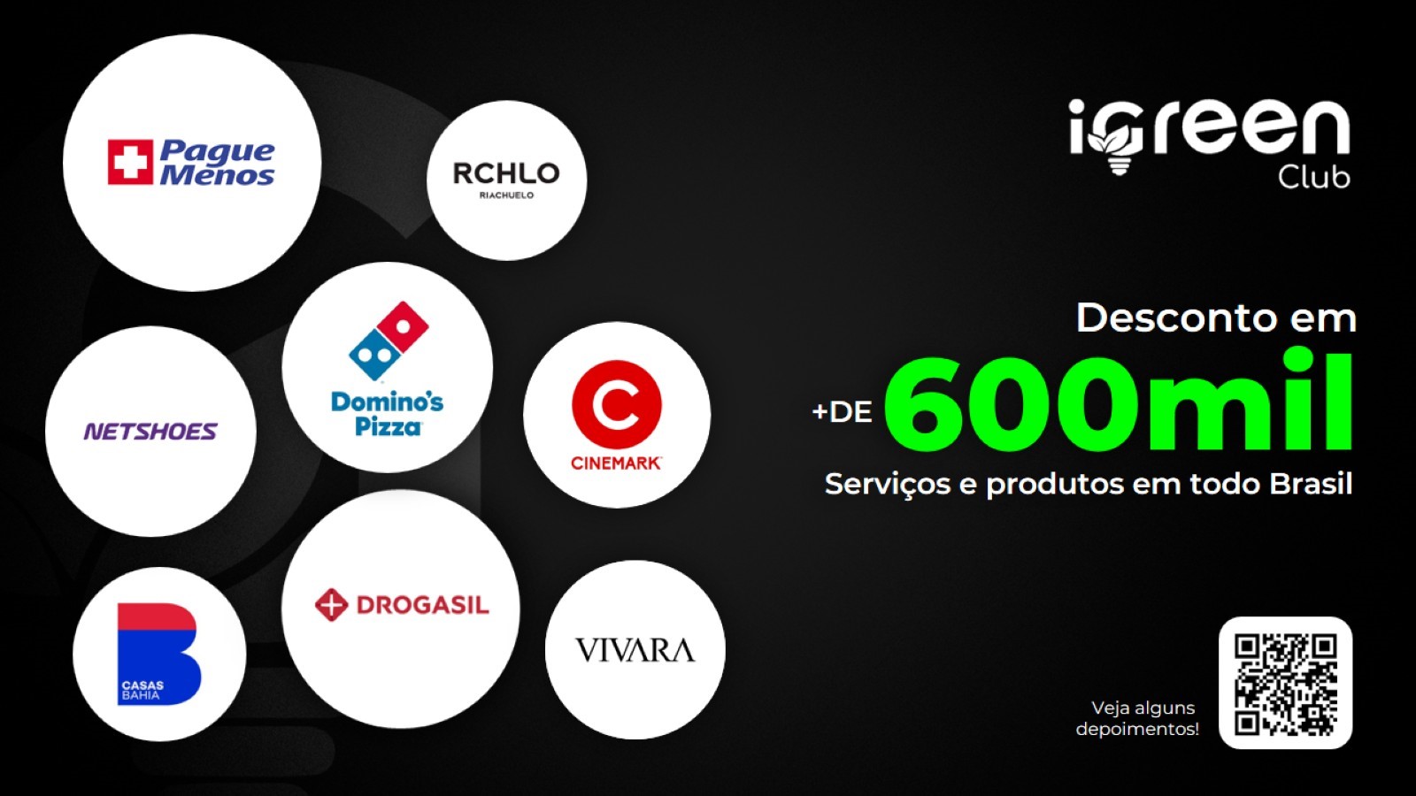 Marcas e benefícios disponíveis no iGreen Club